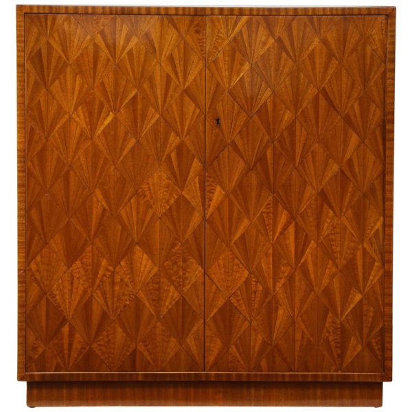 Parquetry Sycamore Cabinet in the Jean-Michel Frank Manner - Lerebours ...